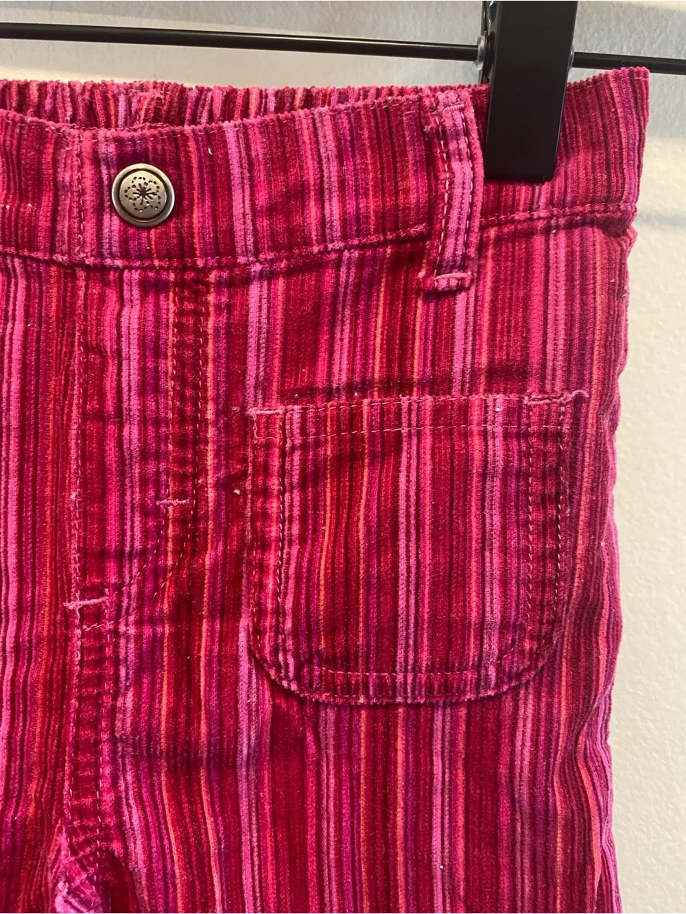 Carters vintage girls toddler wide leg cord pants pink striped 24 months